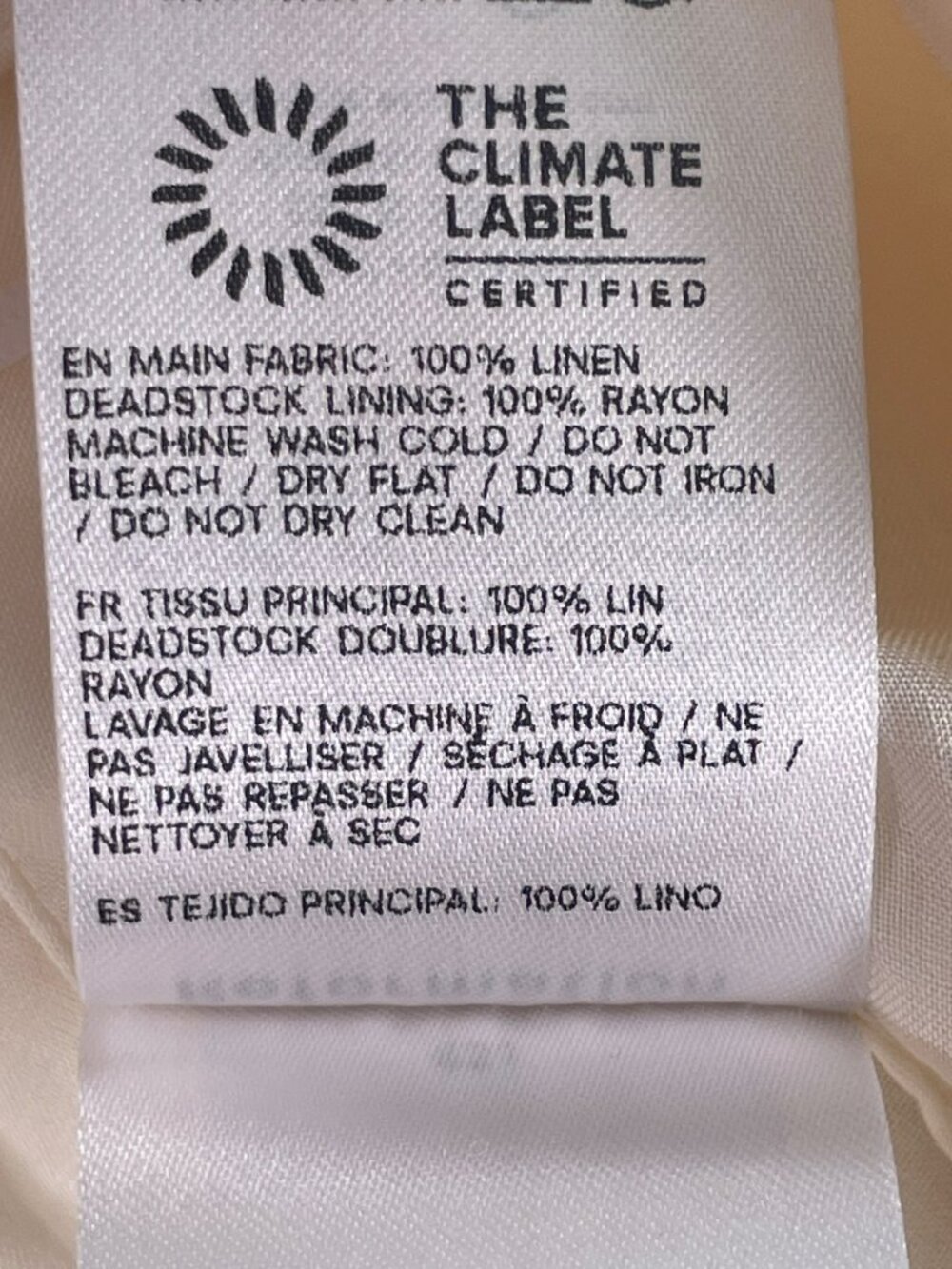 Reformation Laurel Linen Skort Skirt Sugar Beige Linen Women's Sz 0 MSRP$148 NEW - Picture 9 of 9
